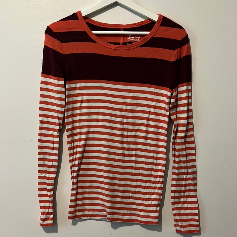 GAP Black and Orange Fitted Long Sleeve T-Shirt